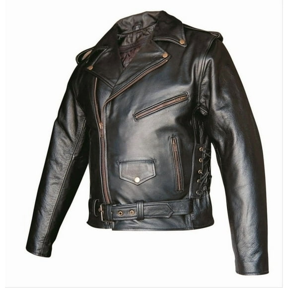 Allstate Leather Veste de Moto Basique AL2022 pour Hommes 60 Noir