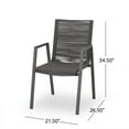 thumbnail image 4 of GDF Studio Barbour Outdoor Aluminum and Rope Dining Chairs, Set of 2, Gray and Dark Gray, 4 of 9