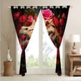 thumbnail image 3 of Gothic Crocodile Curtains for Living Room,Red Rose Flowers Curtains Drapes Nautical Sea Animal 30%-50% Blackout Curtains 2 Panels 42"Wx90"L,Ocean Coastal Reptile Window Curtains, 3 of 5