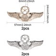 thumbnail image 2 of 4Pcs 2Colors Aviator Eagle Wing with Star Alloy Brooches for Backpack Clothes Decorations Party Anniversary Accessories Gifts Platinum and Light Gold 24x57x6mm Colorful, 2 of 6