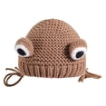 thumbnail image 4 of Novedad invierno rana sombrero capucha dibujos animados Cosplay Marrón Zulema Gorro de punto para niños, 4 of 6