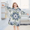 thumbnail image 5 of FORMRS Wearable Blanket Hoodie with Sleeves for Kids Cozy Flannel Sweatshirt, Green Floral, 5 of 7