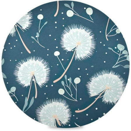 

Tangkunup Dandelion Round Placemats Set of 6 Heat Resistant Washable Polyester Placemats for Kitchen Dining Table Decoration