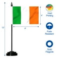 thumbnail image 4 of ANLEY Ireland Deluxe Desk Flag Set - 6 in x 4 in Miniature Irish Desktop Flag, 4 of 7