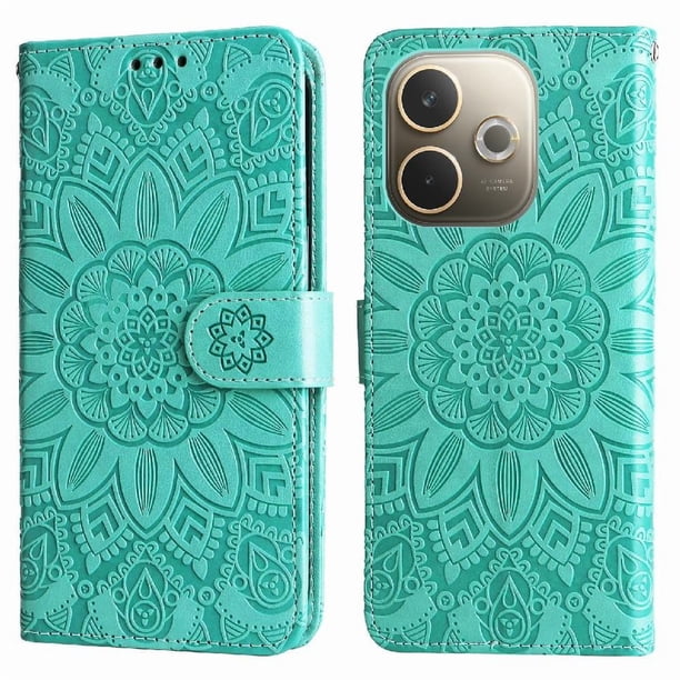 Funda tipo cartera GANGXUN para OPPO A5 Pro , diseño girasol, cuero PU, soporte, cierre magnético, tarjetero