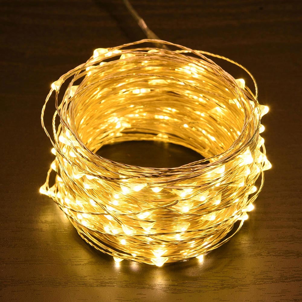 DELight 66ft 200 LEDs String Light Battery Operated Starry Fair Lights 8 Modes Xmas Decor Rope Lighting Waterproof
