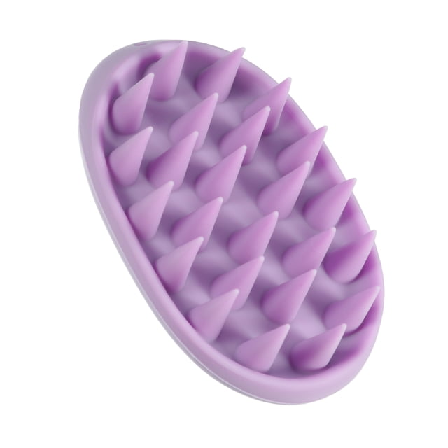 Masajeador de cuero cabelludo Unique Bargains, cepillo de silicona para cuero cabelludo, masajeador de cabello para ducha, limpieza profunda, color púrpura