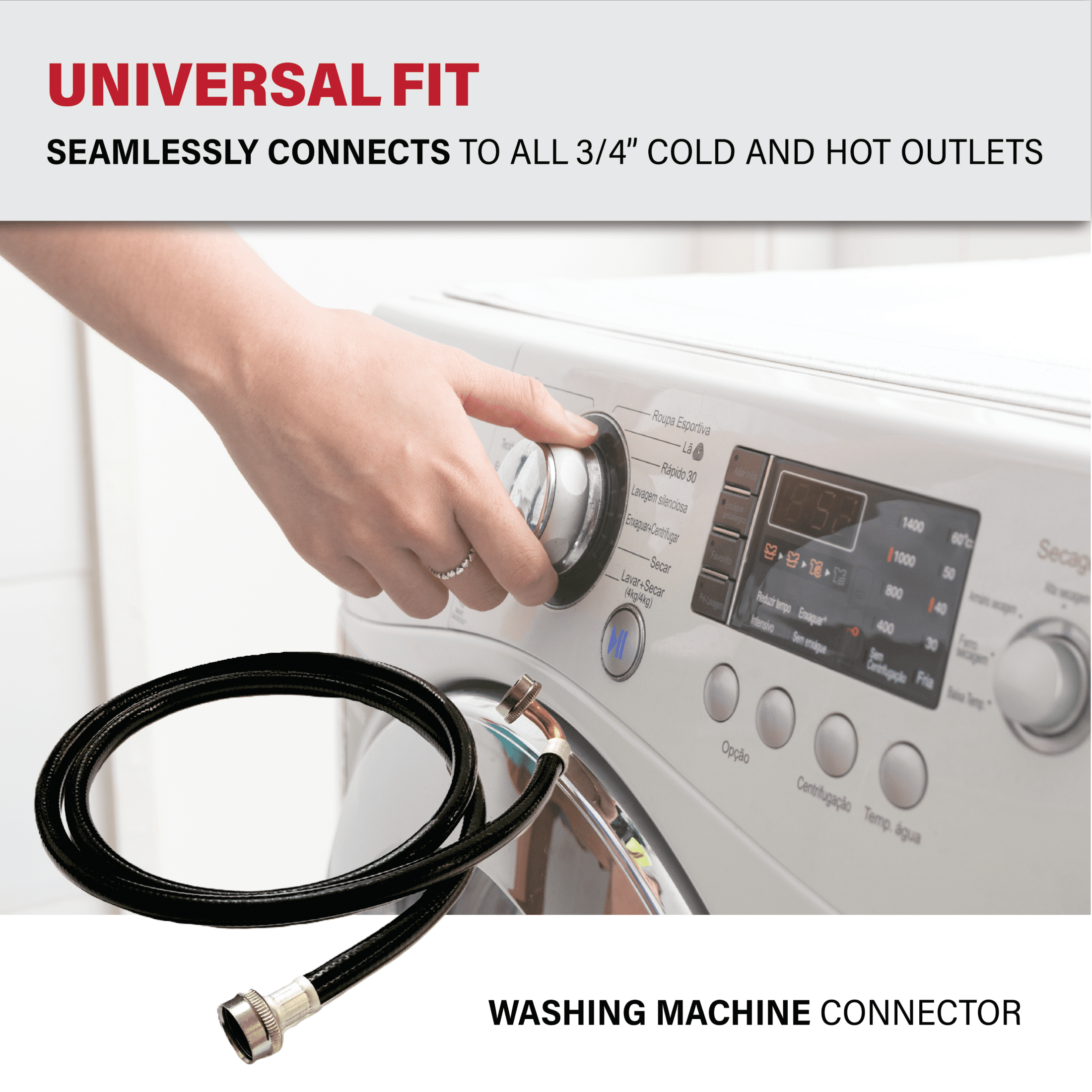 (2 pack) Dr. Rooter 6 ft Water Supply Hose 1 pc for Washing Machine