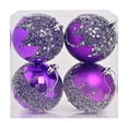 thumbnail image 2 of sruoe Christmas Tree Ornaments Balls, Christmas Ball Ornaments, Shatterproof Ornaments, Flocked Christmas Balls, Hanging Tree Ornament for Xmas Holiday Party Halloween Decor, 2 of 6