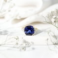 thumbnail image 4 of Rosec Jewels Lab Grown Blue Sapphire Solitaire Ring with Diamond for Women - 12 mm, 18K Yellow Gold, US 12.50, 4 of 9