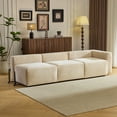 thumbnail image 2 of Zimtown 112''W Modular Sectional Sofa L Shaped 3-Seat Cloud Sofa Comfy Corduroy Couch with Chaise Lounge, White, 2 of 10