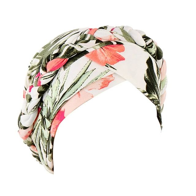 Baohd Turban Imprimé Confortable et Respirant Multicolore à une Seule Couche Bandeau Matériau de Qualité Bonnet pour Cheveux Accessoires pour Cheveux pour Femmes Fleur de Riz