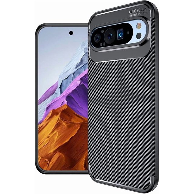 AQWAL-CruzerLite Case Made for Google Pixel 9 Case, for Google Pixel 9 Pro Case, Carbon Fiber Texture Design Cover Anti-Scratch Shock Absorption Case for Google Pixel 9/9 Pro (2024) (Carbon Black)
