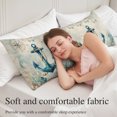 thumbnail image 6 of Nautical Anchor Long Body Pillow Cover 20x60 Inch, Vintage Coastal Summer Beach Coral Decorative Pillowcase with Zipper, Microfiber Pillow Protector, Soft Breathable Long Pillowcases for Women, 6 of 9