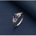 thumbnail image 4 of 5mm Round Shape Blue Sapphire 925 Sterling Silver Blossom Design Mother's Day Gift Ring, 4 of 6