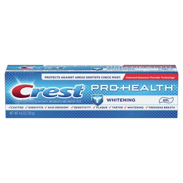 Crest Pro Health Whitening Fluoride Gel Toothpaste, 4.6 oz Walmart
