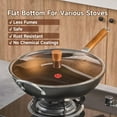 thumbnail image 7 of Carbon Steel Wok,14.2" Wok Pan with Lid, Woks & Stir-Fry Pans No Chemical Coated Wok for Induction, Electric, Gas, Suitable for All Stoves,Flat Bottom Iron Wok, 7 of 7