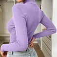 thumbnail image 6 of Xdegoge Womens Mock Neck Ribbed Sweater Long Sleeve Slim Fit Pullover Basic Lightweight Stretchy form Fitting Fall Winter Casual Layering Thermal Tops Knitwear, 6 of 8