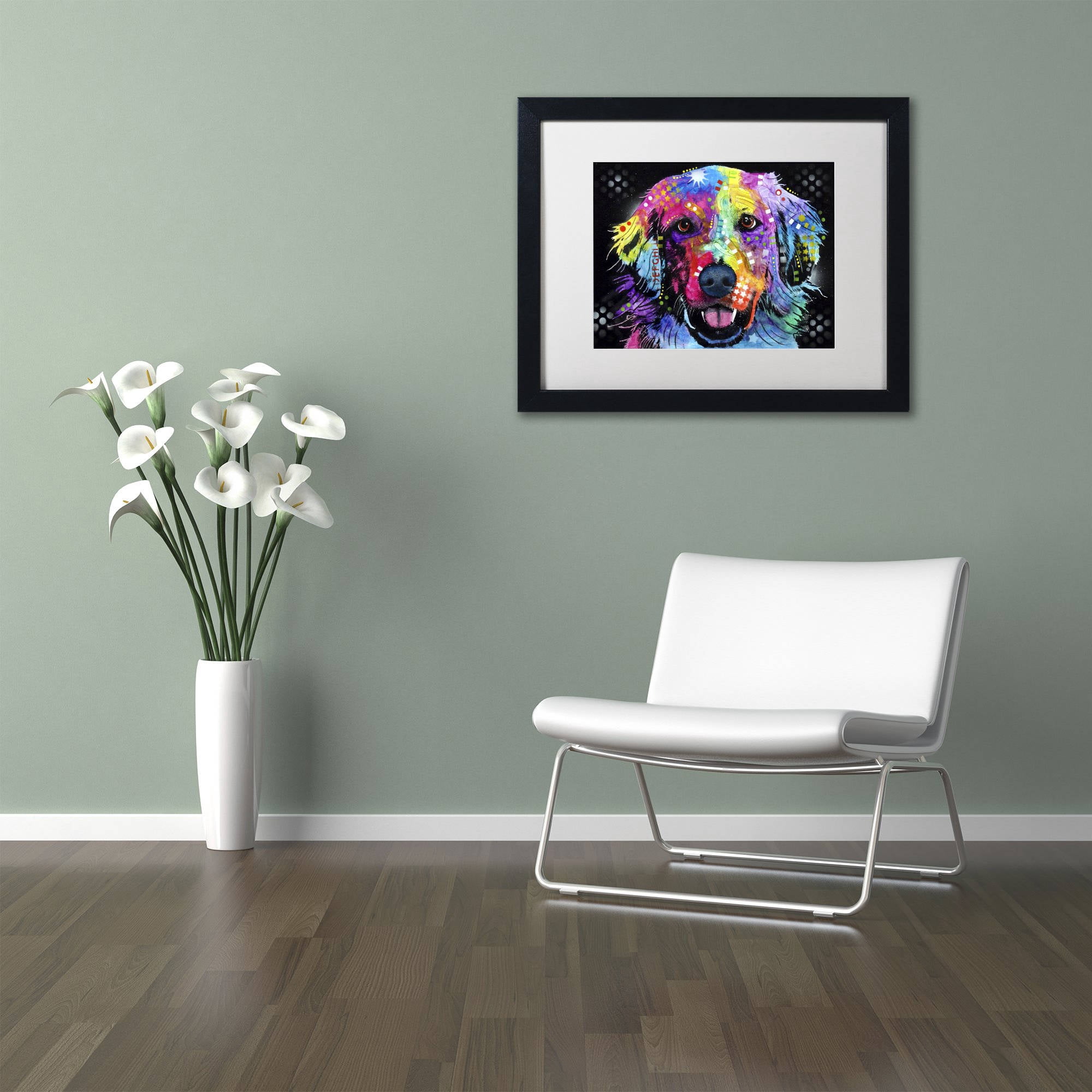 Trademark Fine Art "Golden" Canvas Art by Dean Russo, White Matte, Black Frame