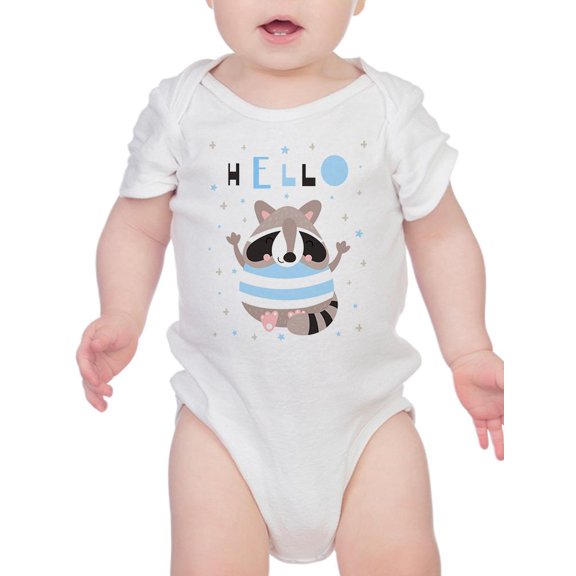 Raccoon Hello Bodysuit Infant -Image by Shutterstock, 12 Months