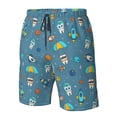 thumbnail image 4 of Fuzoiu Teeth Cosmonaut Print Men's Beach Shorts,Men's Swim Trunks,Quick Dry Board Shorts with Pockets,Men's Bathing Suits for Surfing, Running, and Casual Wear-Small, 4 of 6