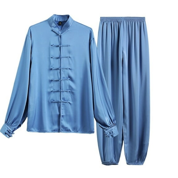 Satin Fabric Tai Chi Clothing Set Cool Breathable Martial Arts Clothing Practice Clothes