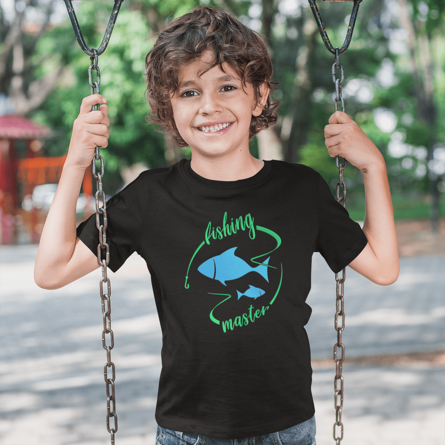 Fire Fit Designs Fishing Shirts For Boys - Fishing Shirt - Kids Fishing Shirts - Fishing Master T-Shirt - Fishing Gift Shirt Black M
