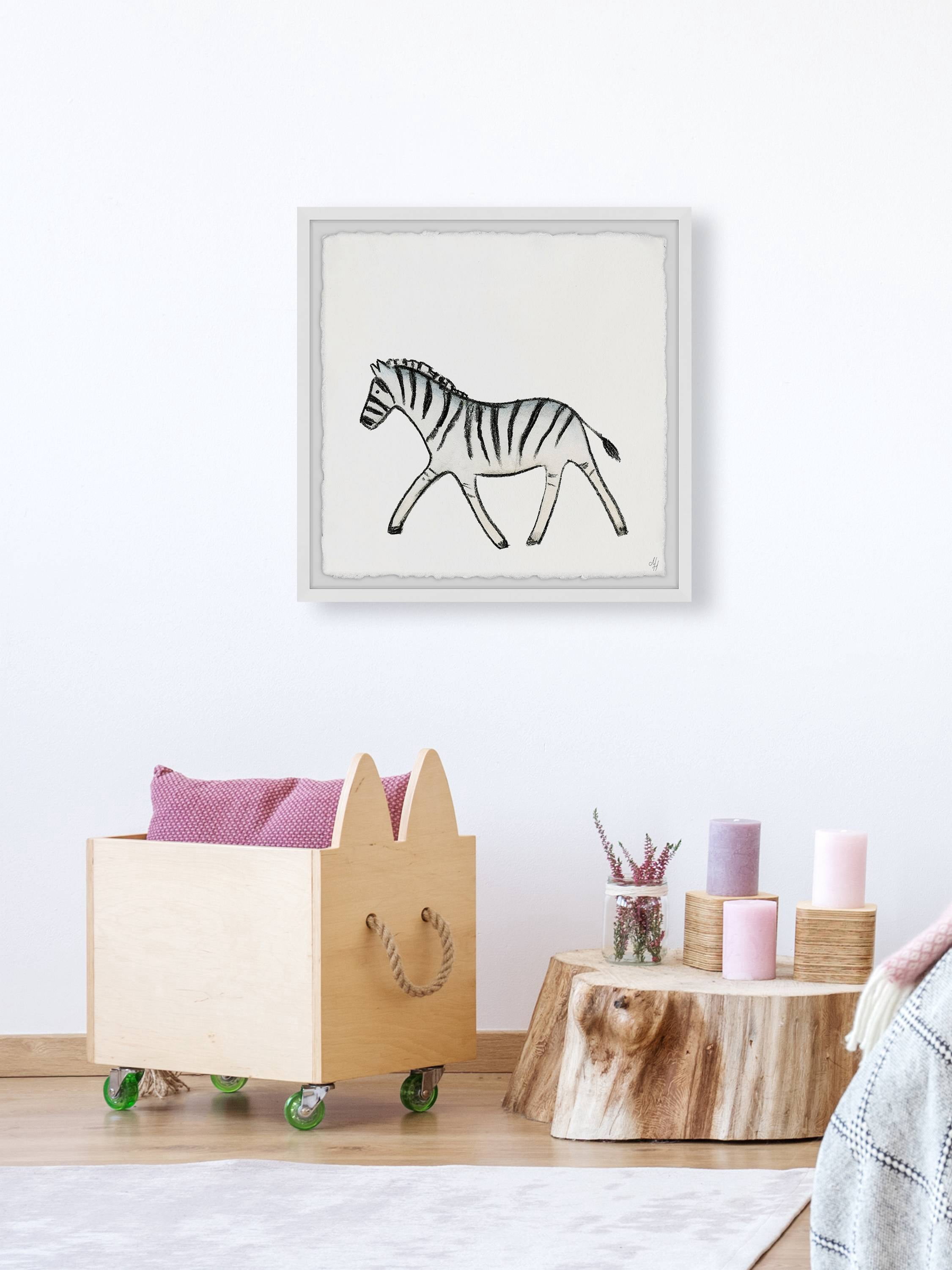 Marmont Hill Walking Zebra Framed Wall Art