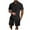 Black, variant on Dagugfen Travel Outfits for Men Shortsuits Button V Neck Shirts and Shorts Trendy Casual Beach Vacation 2 Piece Outfits