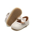 thumbnail image 2 of Yoyauz Baby Girl Mary Jane Shoes Anti Slip Rubber Sole Ballet Slippers Princess Dress Wedding Shoes Newborn Kids Shoes Toddler Shoes（0-12 Month）, 2 of 5