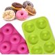thumbnail image 5 of Juego de 2 moldes para donas de silicona antiadherentes de calidad alimentaria, verde y rosa ER, 5 of 5