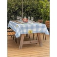 thumbnail image 2 of Easter Rabbits Outdoor Tablecloth - 54x80 Inch Rectangle Dining Table Cover, Spring Eggs Tulips Daisy Wreath Bunny Blue Plaid Waterproof Outdoor Table Cloth with Umbrella Hole & Zipper for Patio, 2 of 7