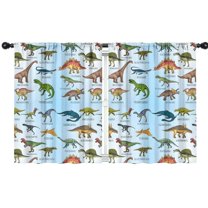 Blackout Kids Curtains,Colorful Dinosaurs Names Labels Pattern Childrens Insulated Curtains Set Of 2,Bedroom Essentials,Toddler Room Decor 42"x54"