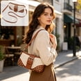 thumbnail image 1 of Ladies' Embossed PU Leather Crossbody Shoulder Bag, 24x12x4 cm, Adjustable Strap, Compact Fringe Design, Multi-Color Options, Lightweight Everyday Handbag, 1 of 6