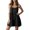 Black, variant on CHUMUD Summer Dresses for Women Spaghetti Strap A-Line Mini Dress with Front Buttons, Casual Fit-and-Flare Sundress