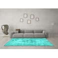 thumbnail image 3 of Ahgly Company Machine Washable Indoor Rectangle Persian Turquoise Blue Traditional Area Rugs, 2' x 3', 3 of 4