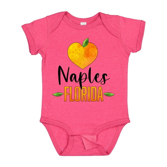 Inktastic Naples Florida Orange in Heart Boys or Girls Baby Bodysuit