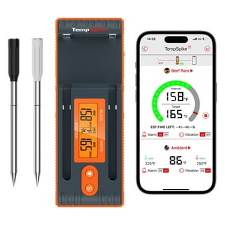 ThermoPro TP25W Bluetooth Meat Thermometer with 500FT Wireless Range  4-Probe Android/iOS Compatible Smart Grill Smoker Thermometer in Black