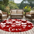 thumbnail image 5 of Black White Love Washable Round Area Rug 5 ft, Valentine's Day, Soft Non Slip Rugs Stain Repellent Indoor Felt Carpet for Living Dining Room Bedroom Home Office, 5 of 9