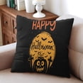 thumbnail image 3 of Halloween Pumpkin Ghost Throw Pillow Cases Spider Bat Pillow Cases Sofa Bed Throw Cushion Cover for Home Office Halloween Decor,20x20 Inch (2Pcs), 3 of 6