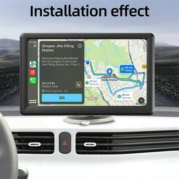 Portable Wireless Carplay&Android Auto Screen Dash Mount, 7Inch Touch Screen Display, Car Stereo Bluetooth, FM Car Radio