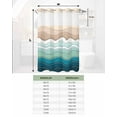 thumbnail image 7 of No Hook Shower Curtains, Teal Blue Ombre Stripe Long Bathtub Curtains with Snap in Liner, Abstract Summer Beach Coastal Waterproof Washable Fabric Bathroom Shower Curtain Sets, 72" x 84", 7 of 7
