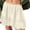 Beige, variant on yillto Womens Lace Short Skirt Elastic Waist Pleated Ruffle Hem Flared Flowy Cute Mini Skirts S-XXL