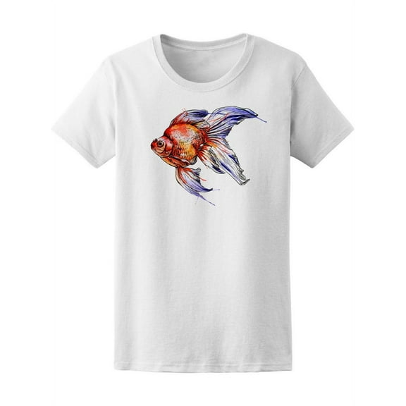 Beautiful Watercolor Goldfish Tee Women's -Image by Shutterstock