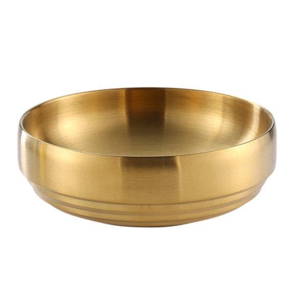 Extra Large 60 oz Salad Bowl, Stainless Steel Large Soup Bowl, Thickened Korean Noodle Bowl, Double Insulated Ramen Bowl-gold
