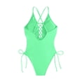 thumbnail image 4 of Lace Up 1 Piece Swimsuit V Neck Bathing Bikini Woman Woman Transparent Bikini Black Bikini Set -Bikini Flat Bikini Gold Bikini Plus Size Bikini Top High -Cellulite Shorts Ruffle Bandeau Bikini Women's, 4 of 4