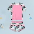 thumbnail image 2 of Zanarzt Toddler Girls Swimsuit Rashguard Set Childrens Printed Swimsuit Beach Shorts Surfing Short Sleeve Swimsuit for Girls Light Pink,3-4 Years, 2 of 8