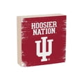 thumbnail image 2 of Indiana Hoosiers 6" Square Fan Chant Wood Block Shelf Sign, 2 of 3
