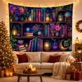 thumbnail image 3 of Magical Library Shelves Against Starry Sky, Dreamy Fantasy for Book Lovers, Enchanting Art Decor, Birthday Gift Tapestry Wall Hanging for Bedroom and Living Room, 3 of 7