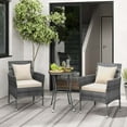 thumbnail image 5 of Costway 3 PCS Patio Furniture Set with Cushioned Patio Chairs & Tempered Glass Coffee Table, 5 of 10